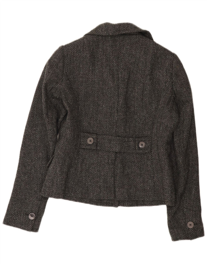 New York Industrie Damen Blazer Jacke IT 44 Mittelgraues Fischgrätenmuster