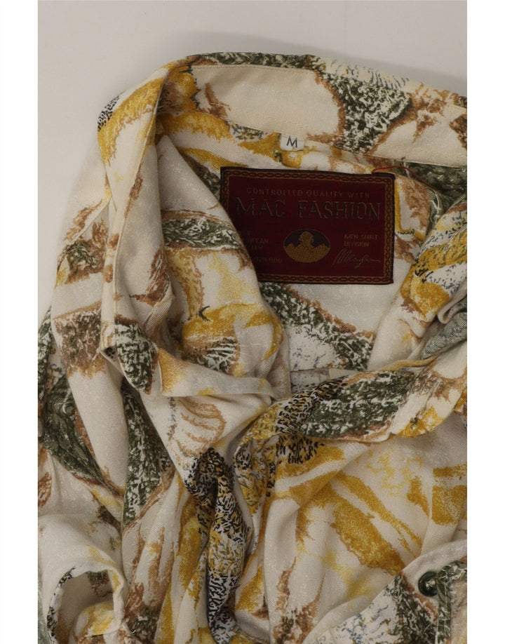 MAC Herren-Kurzarmhemd Mittelbeige mit Blumenmuster