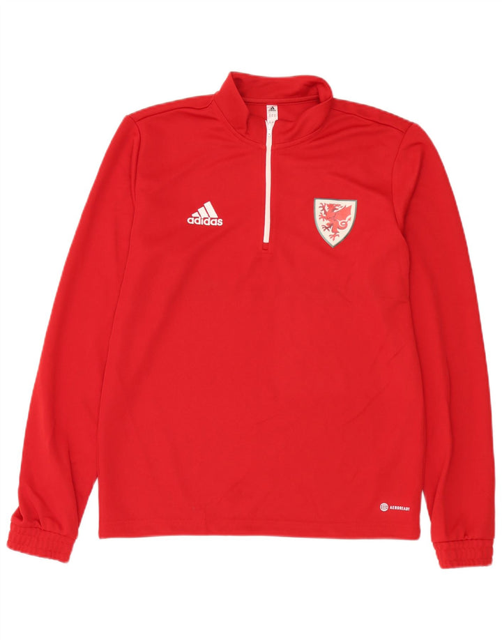 Adidas Herren Aeroready Zip Neck Pullover Trainingsanzug Top Mittelrotes Polyester