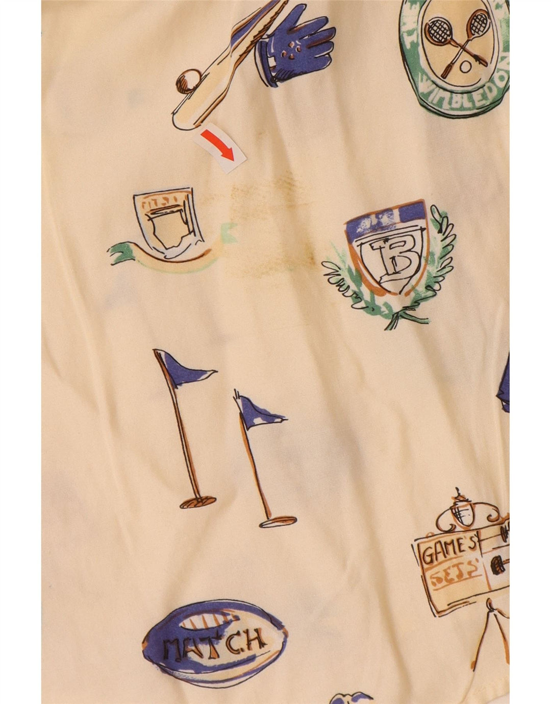 BARONI Herren-Kurzarmshirt mit Grafik, groß, cremefarbene Viskose