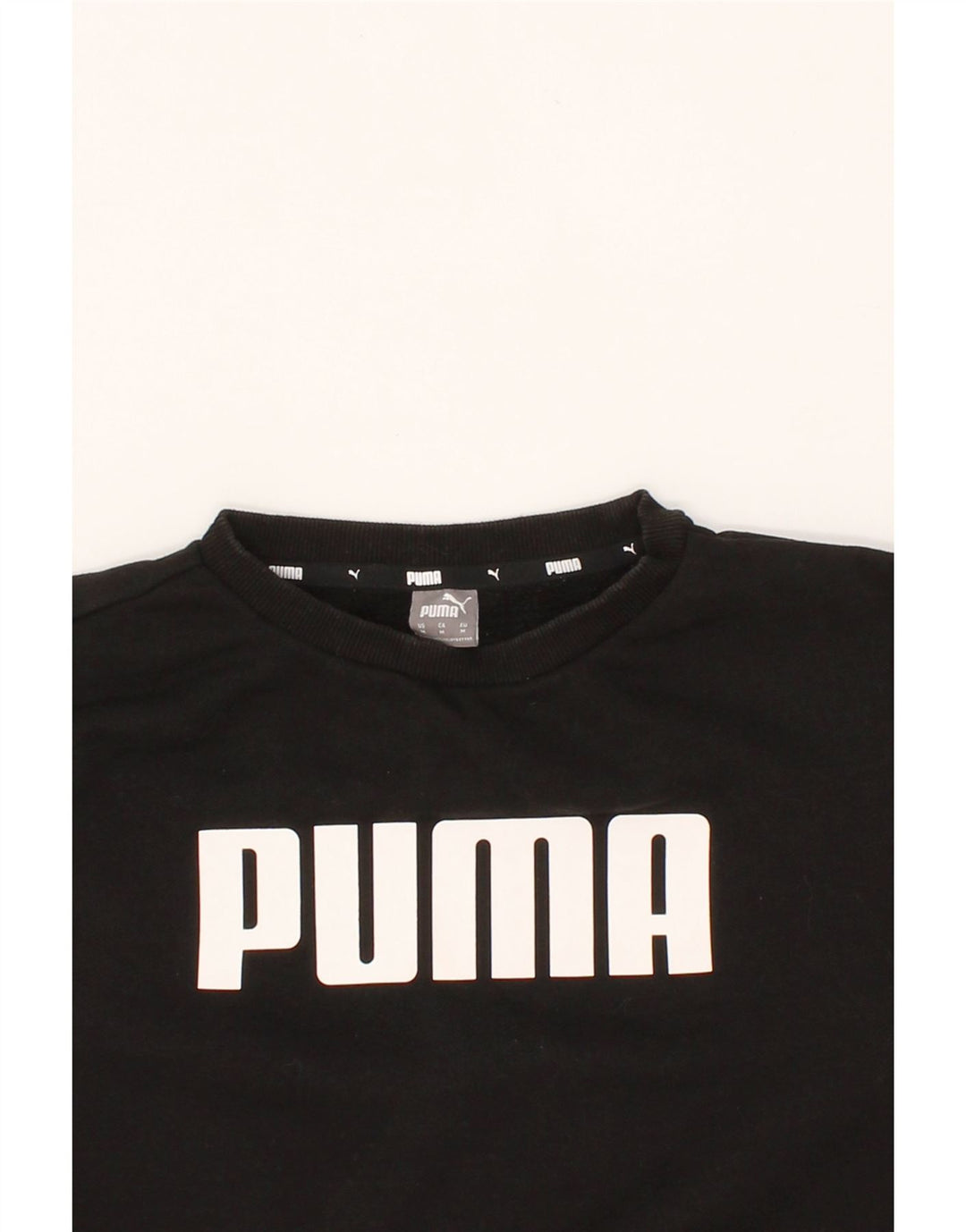 PUMA Womens Oversized Graphic Sweatshirt Jumper UK 14 Medium Black Cotton Vintage Puma and Second-Hand Puma from Messina Hembry 