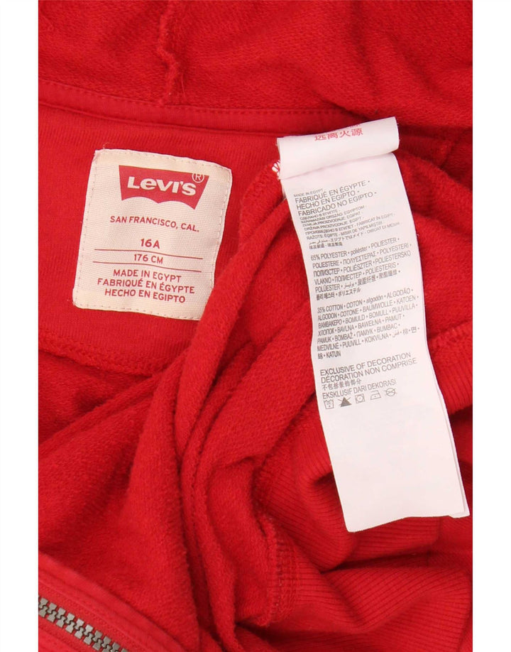 Levi's Jungen-Kapuzenpullover mit Reißverschluss, 15–16 Jahre, rotes Polyester
