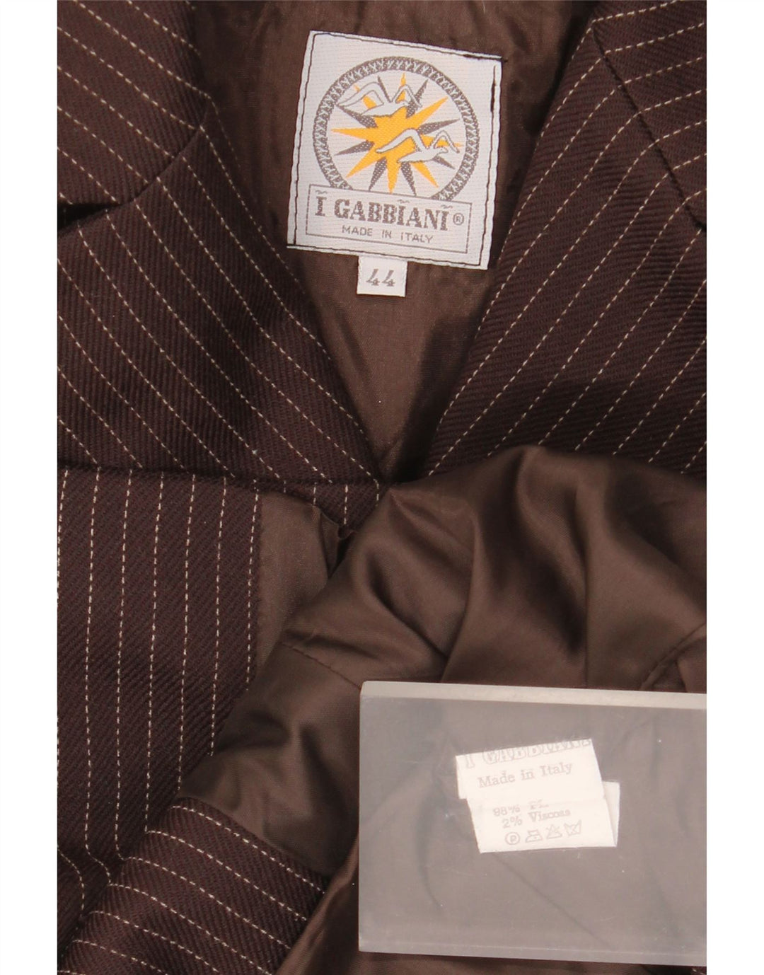 I Gabbiani Damen 4-Knopf-Blazer IT 44 Mittelbrauner Nadelstreifen