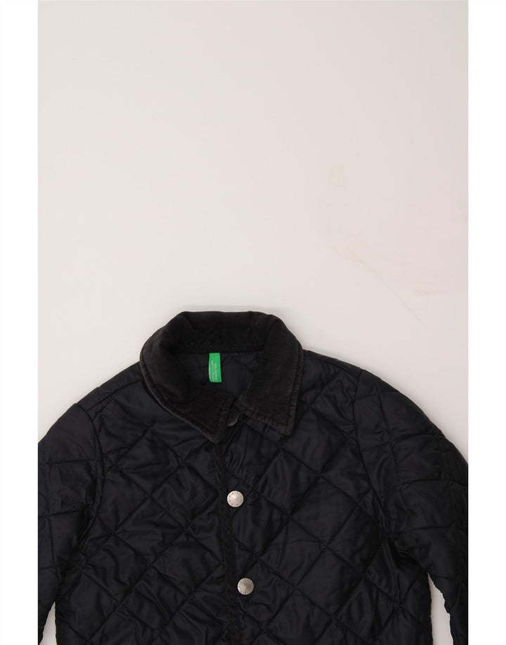 BENETTON Boys Quilted Jacket 7-8 Years Navy Blue Vintage Benetton and Second-Hand Benetton from Messina Hembry 
