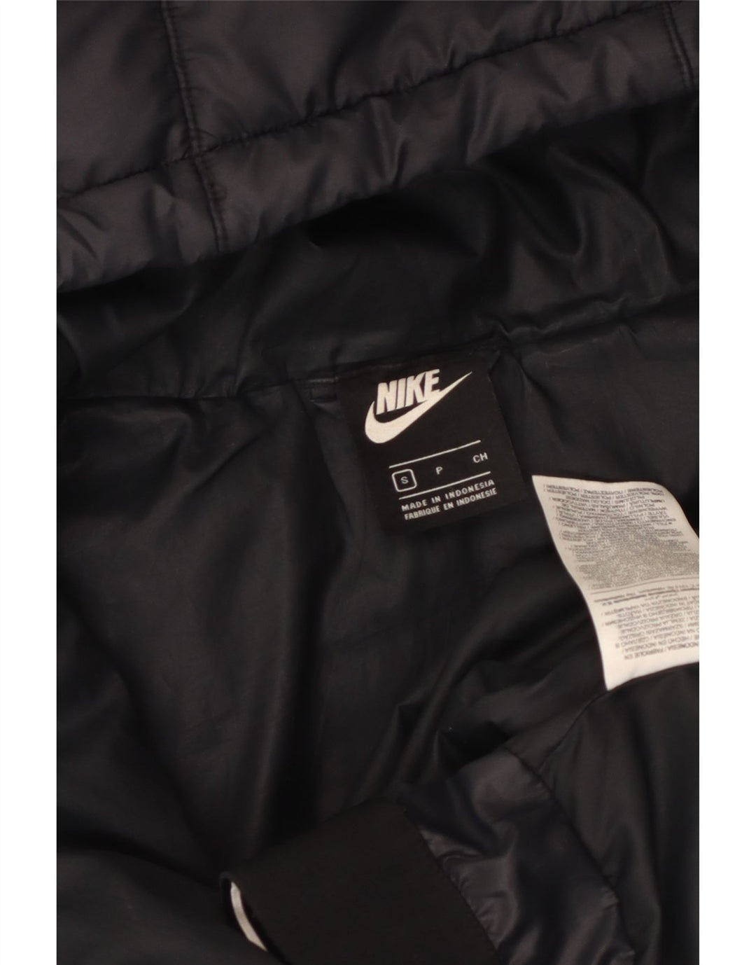 Nike Damen-Kapuzenjacke, wattiert, Gr. 10, Größe S, Schwarz, Polyester