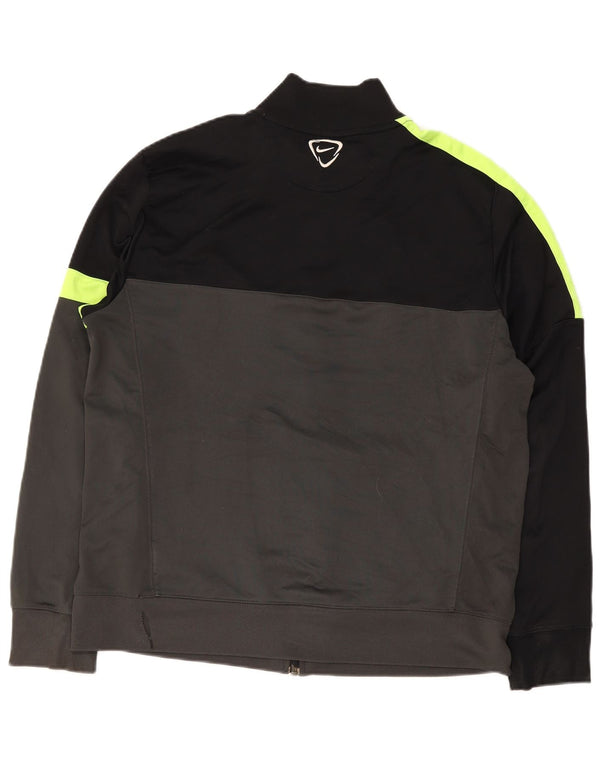 Nike Herren Dri Fit Trainingsanzug Top Jacke XL Grau Colourblock Polyester