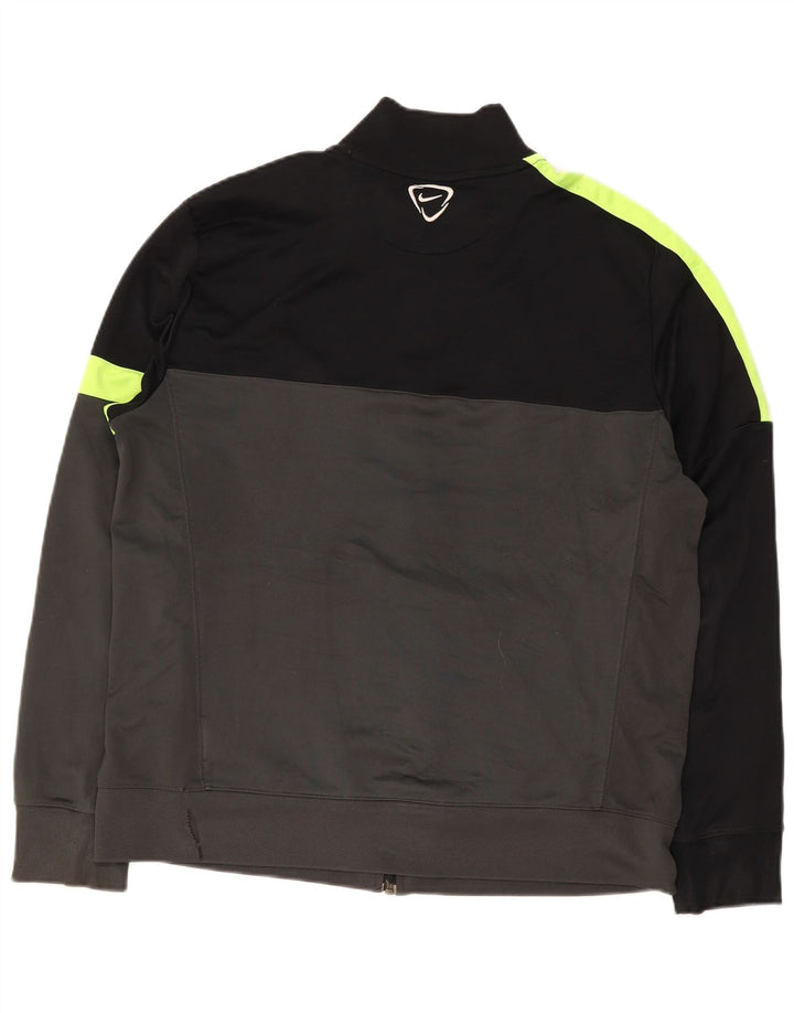 Nike Herren Dri Fit Trainingsanzug Top Jacke XL Grau Colourblock Polyester
