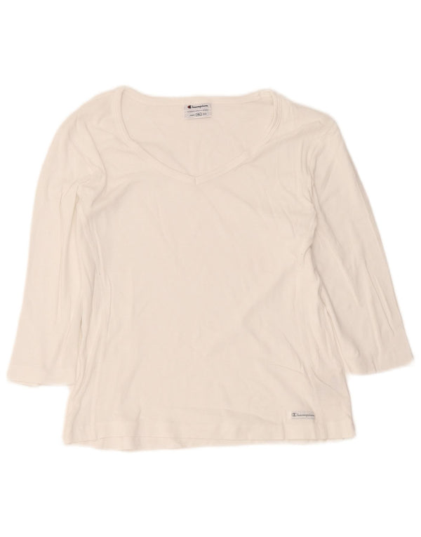 Champion Damen-Top, 3/4-Ärmel, UK 18, XL, weiße Baumwolle