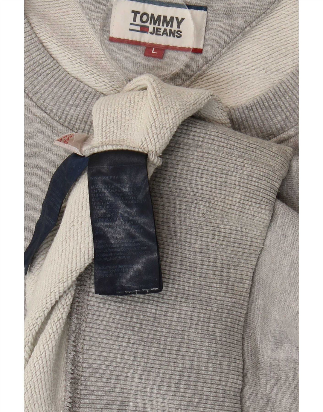 Tommy Hilfiger Herren-Sweatshirt-Pullover, große grau gefleckte Baumwolle