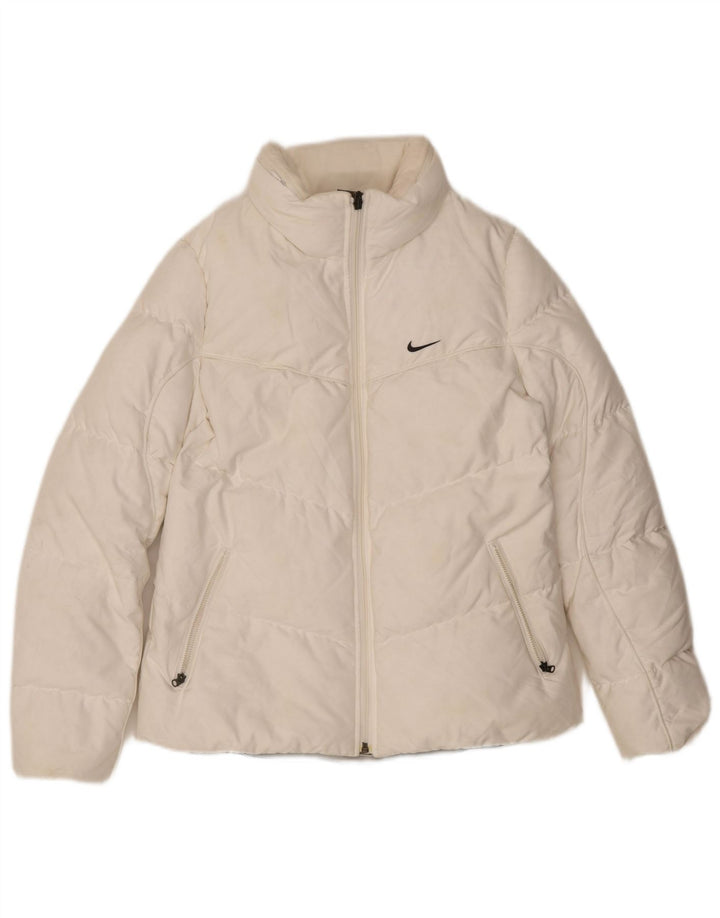 Nike Damen Wattierte Jacke UK 10/12 Mittelweißes Polyester