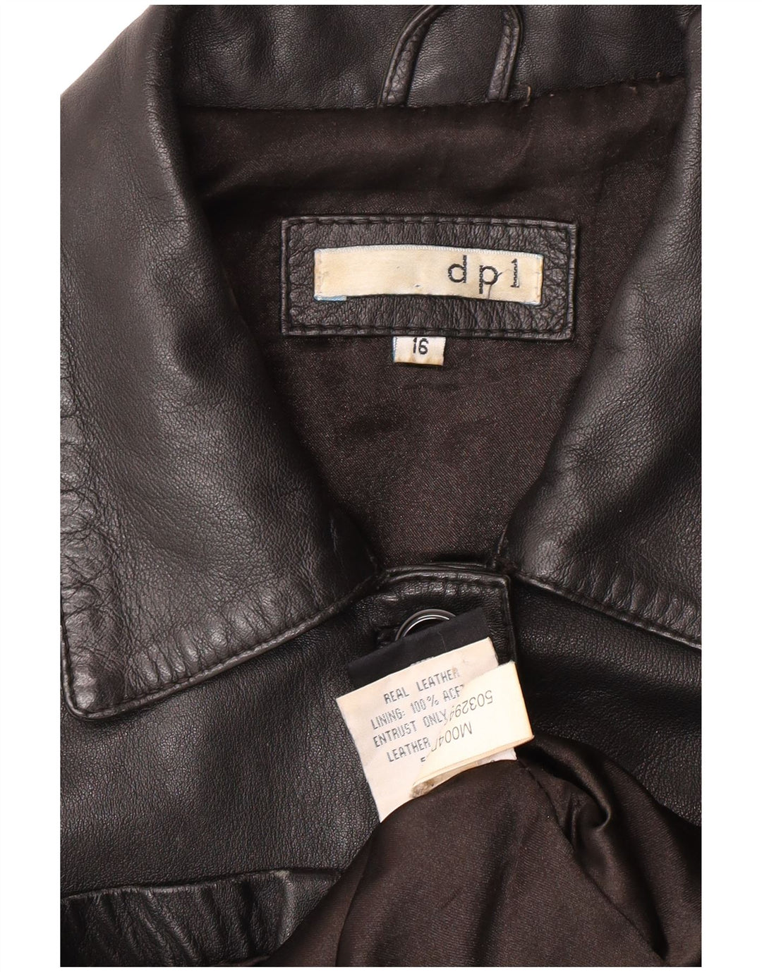 Vintage Damen Lederjacke UK 16 Großes schwarzes Leder