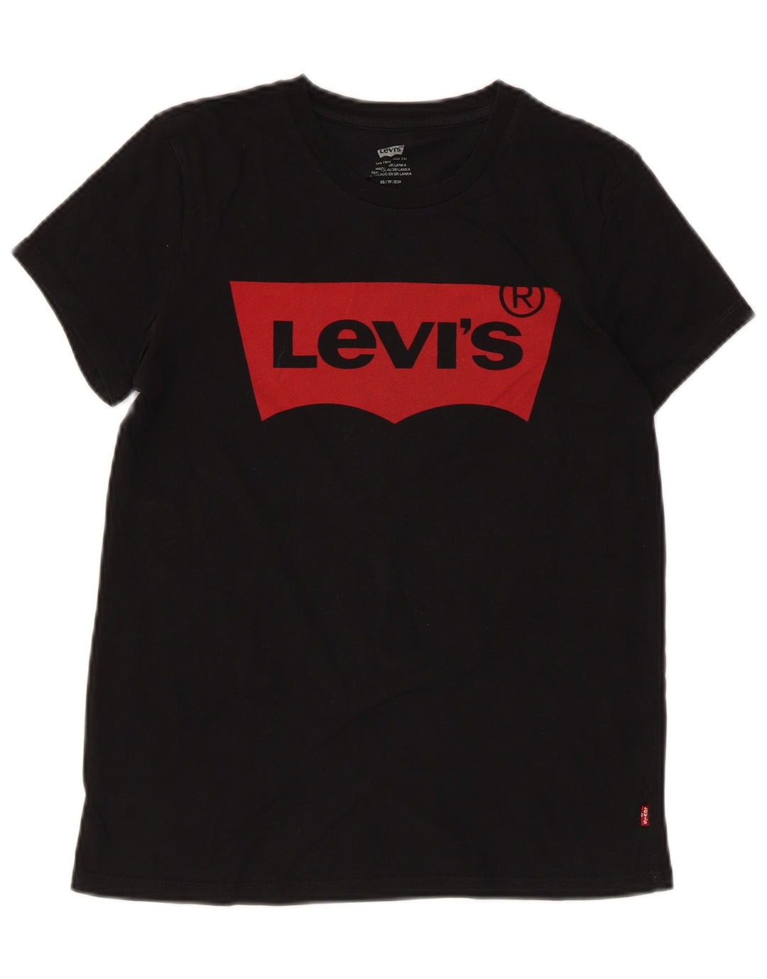 Levi's Damen Grafik-T-Shirt-Oberteil UK 6 XS Schwarz