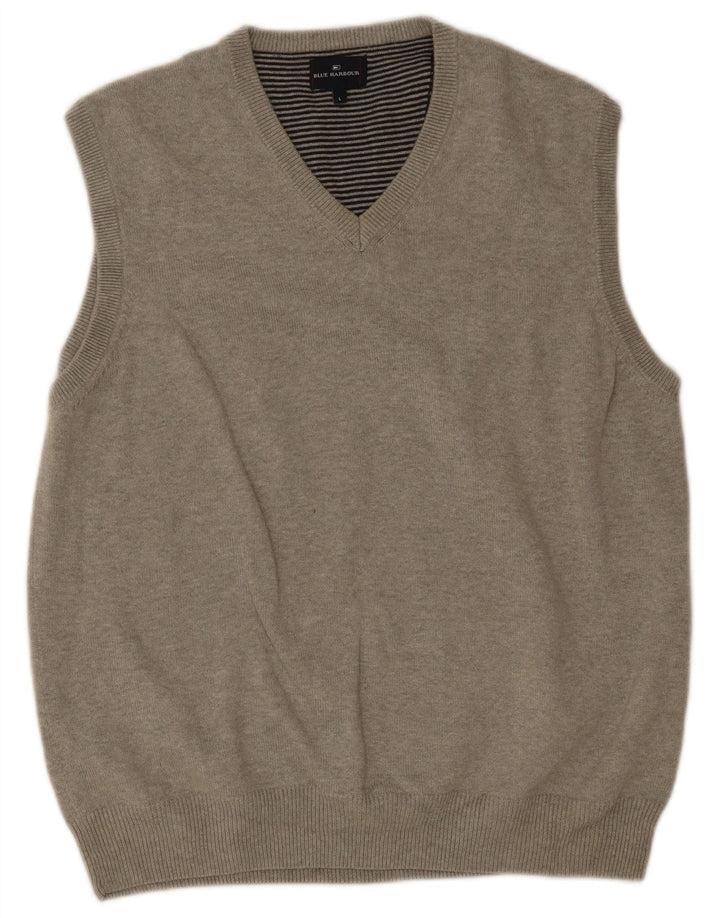 Marks & Spencer Herren-Tanktop „Harbor“ aus blauer Baumwolle, groß, grau