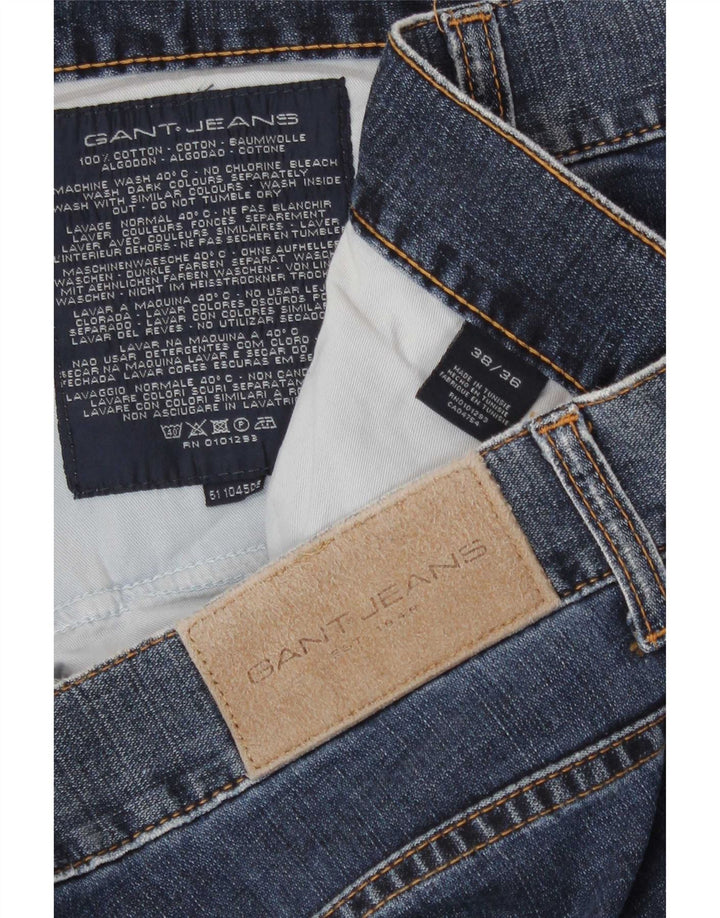 Gant Herren Straight Jeans W38 L36 Blaue Baumwolle