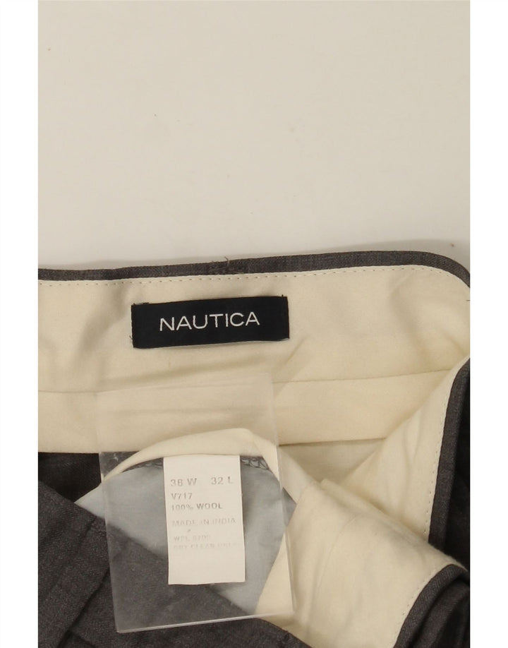 NAUTICA Herren-Anzughose mit Pegged-Anzug, W38, L32, graue Wolle