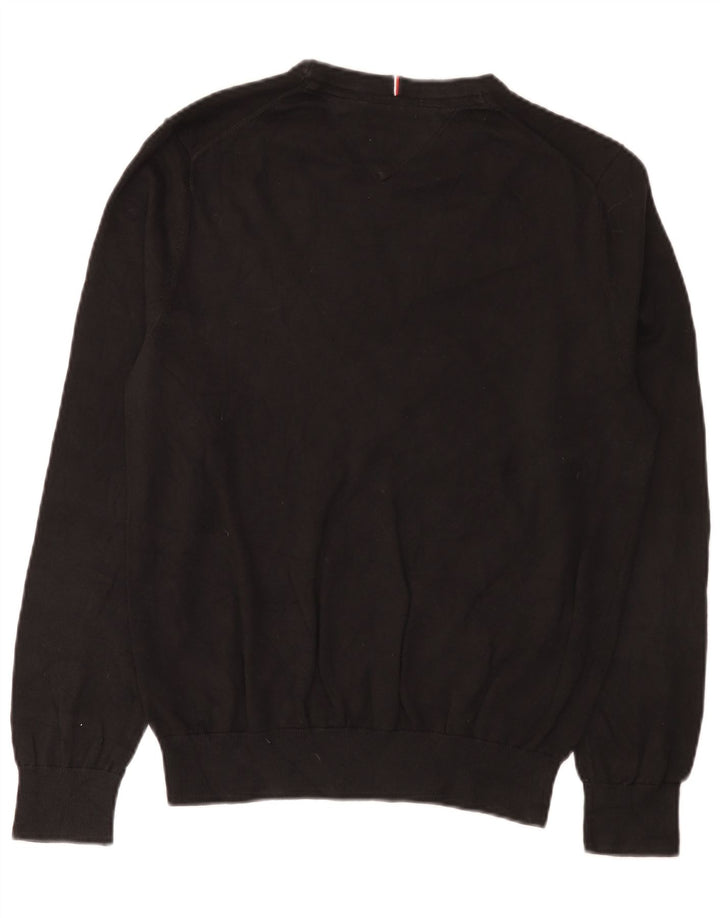 Tommy Hilfiger Herren-Pullover mit Rundhalsausschnitt, mittlere schwarze Baumwolle