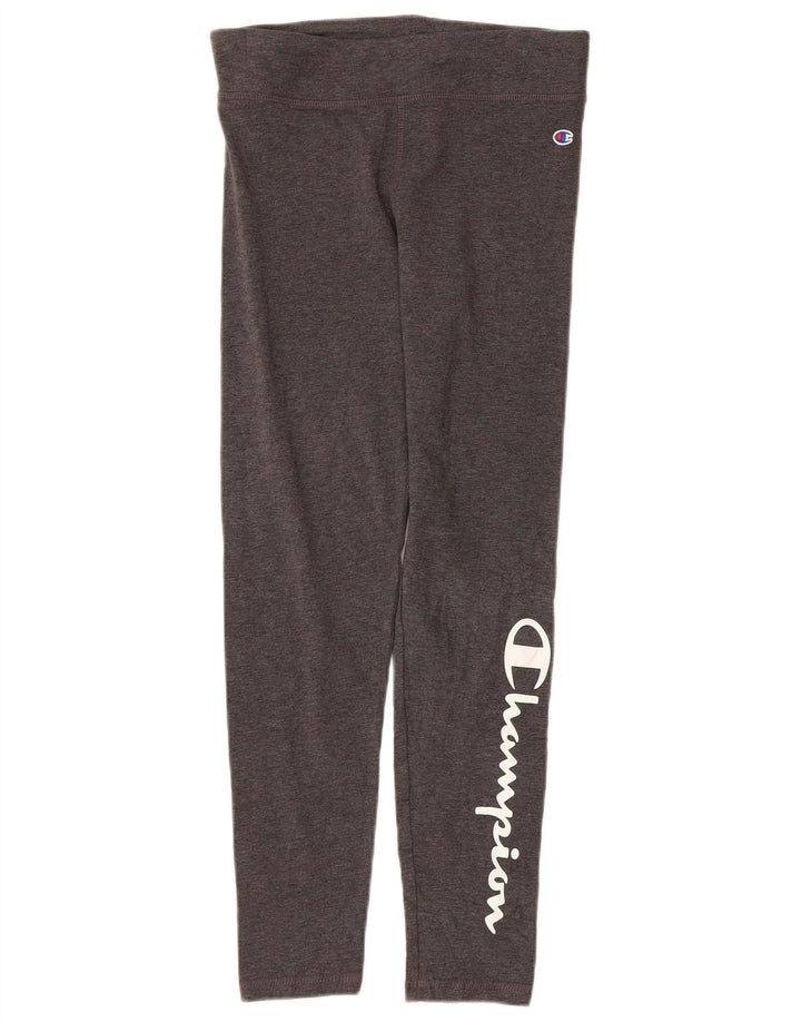 Champion Womens Graphic Leggings UK 14 Große graue Baumwolle