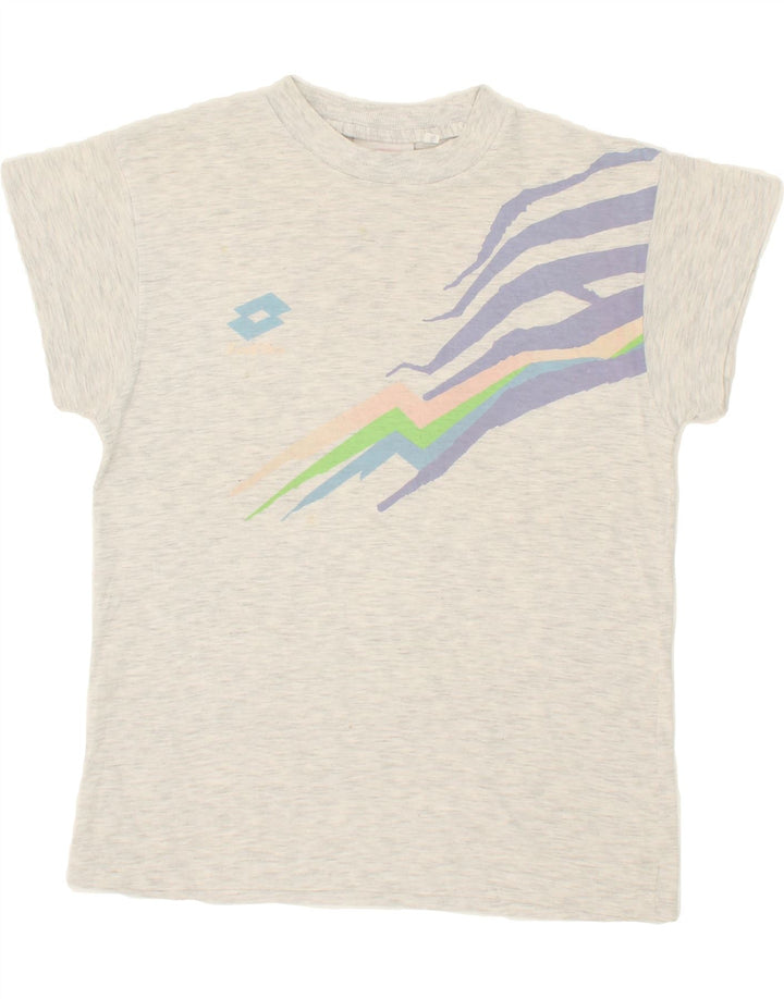 LOTTO Womens Graphic T-Shirt Top UK 14 Medium Grey Vintage Lotto and Second-Hand Lotto from Messina Hembry 