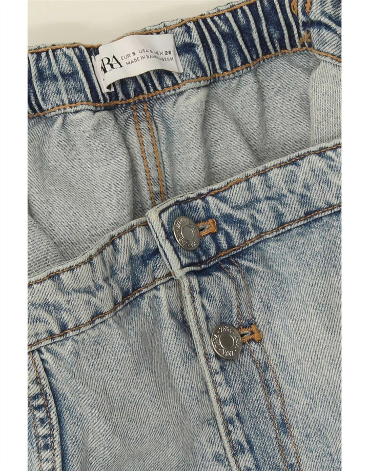 Trägerloser Denim-Jumpsuit von Zara für Damen, Gr. 10, Größe S, Blau