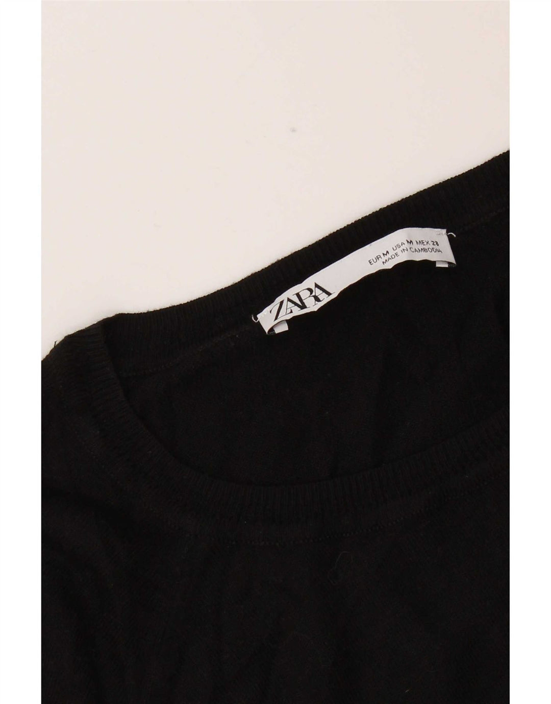 Zara Damen-Pullover mit U-Boot-Ausschnitt, Gr. 14, mittelschwarz