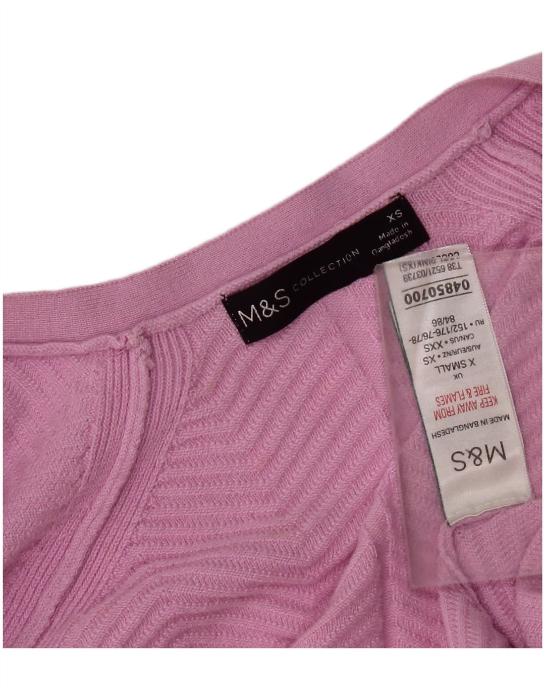 MARKS & SPENCER Offener Damen-Cardigan-Pullover UK 10 Small Pink Chevron