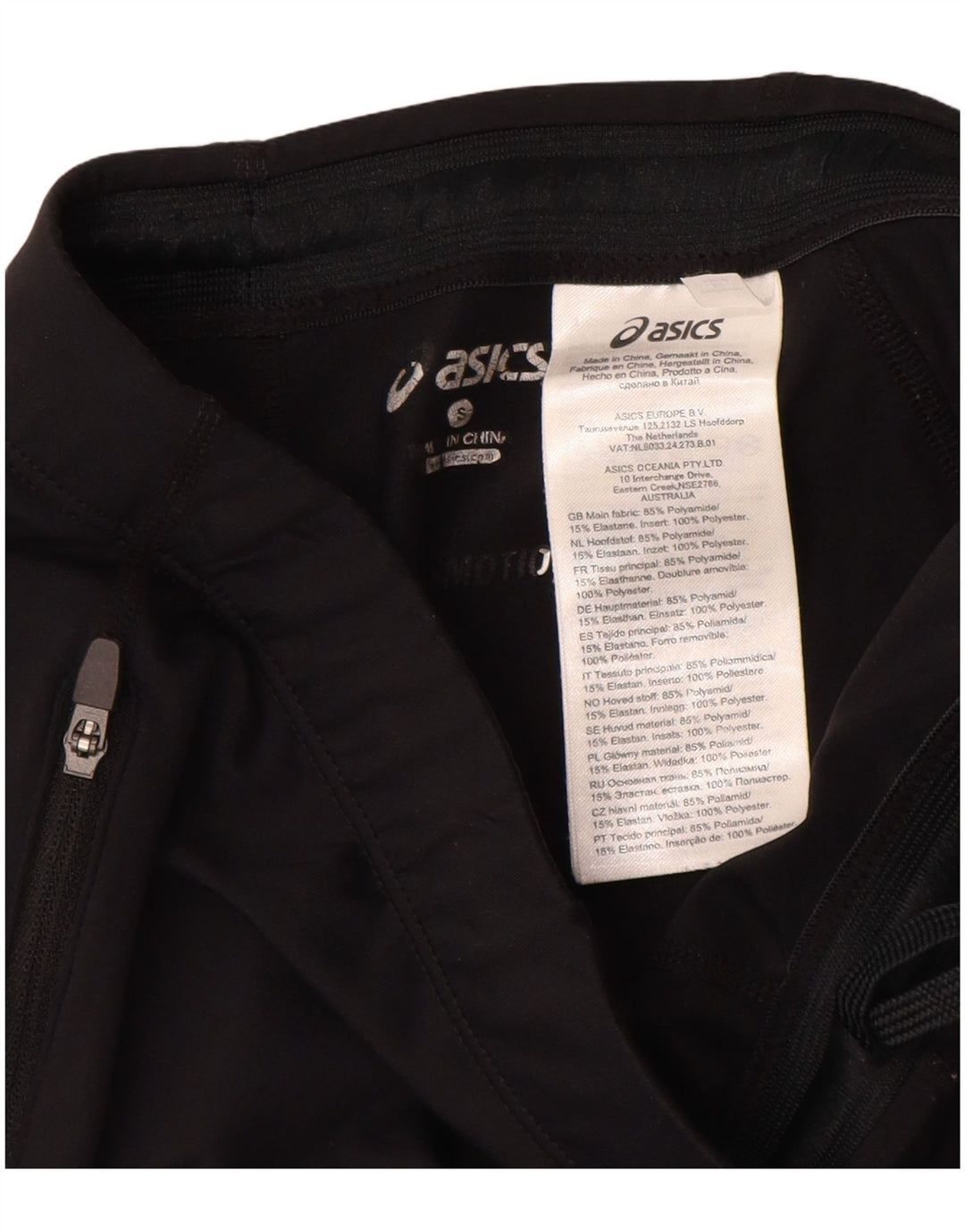 Asics Damen Leggings UK 8 Small Schwarz Geometrisch Polyamid