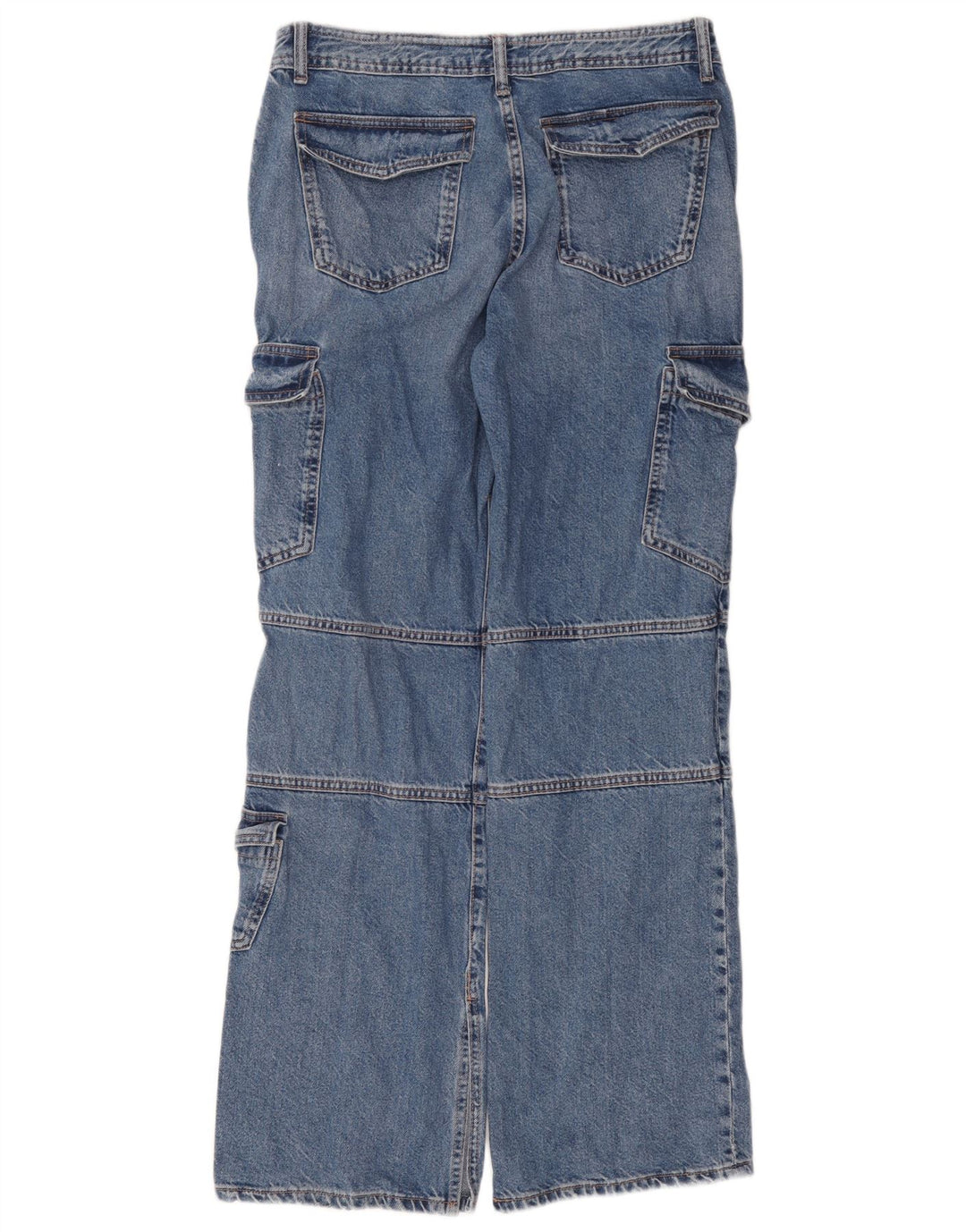 Zara Damen Cargo Straight Jeans EU 40 Medium W30 L31 Blaue Baumwolle