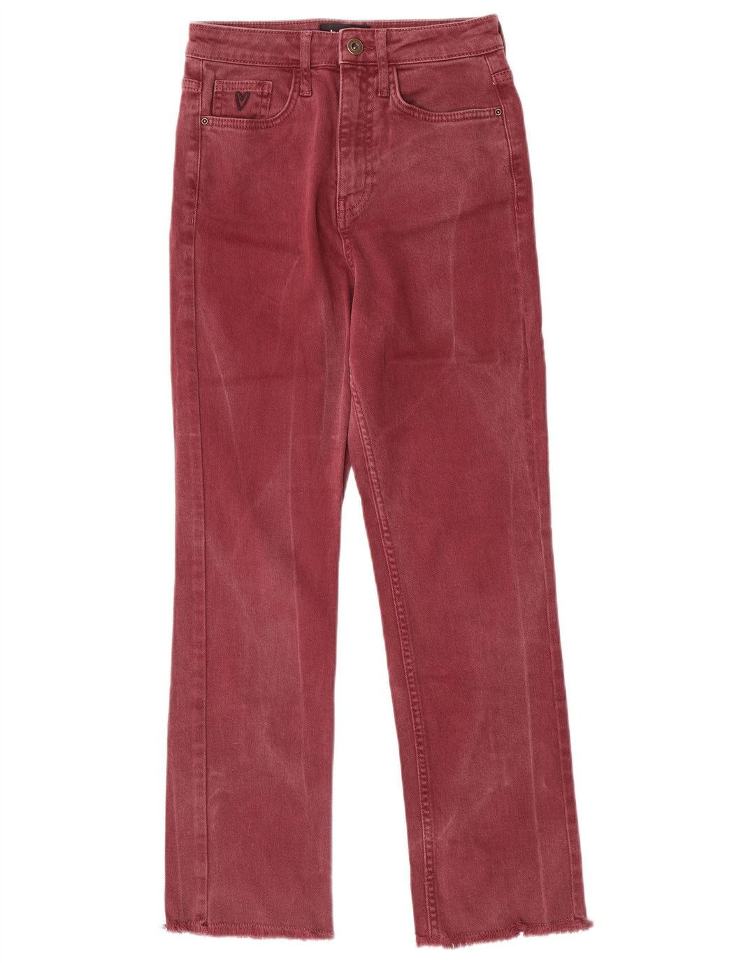 DESIGUAL Damen High Rise Straight Jeans EU 36 Small W26 L27 Kastanienbraun Baumwolle