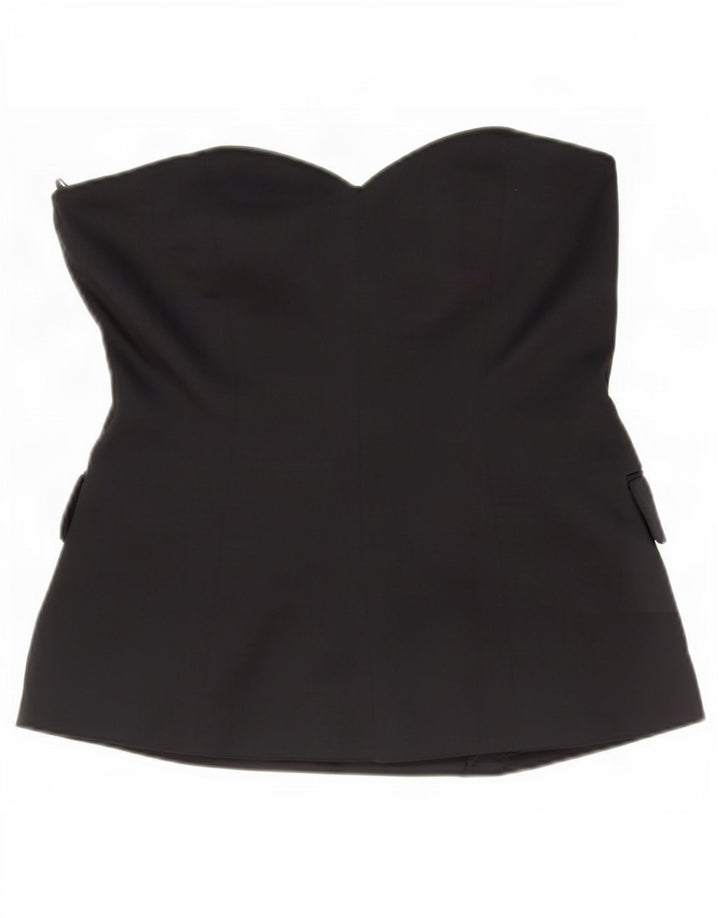 Zara Damen Trägerloses Top UK 14 Large Schwarz
