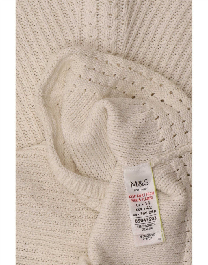 Marks & Spencer Damen-Pullover mit U-Boot-Ausschnitt, Gr. 14, Mittel, gebrochenes Weiß