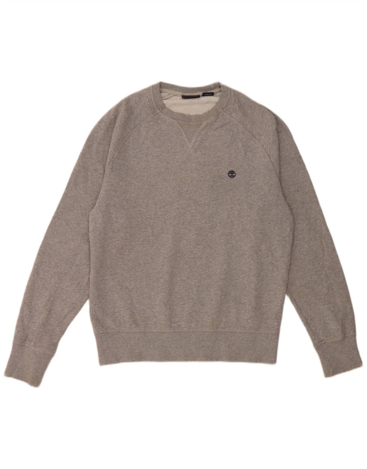 Timberland Herren-Sweatshirt-Pullover aus mittelgrauer Baumwolle