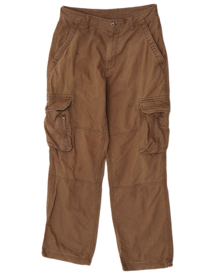 Marks & Spencer Herren Gerade Cargo-Hosen W30 L29 Khaki Baumwolle
