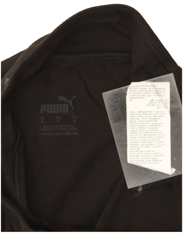 Puma Damen Graphic Leggings UK 8 Small Schwarz Baumwolle