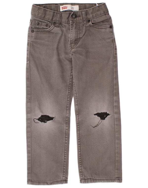Levi's Jungen 511 Distressed Slim Jeans 4–5 Jahre W22 L18 Graue Baumwolle