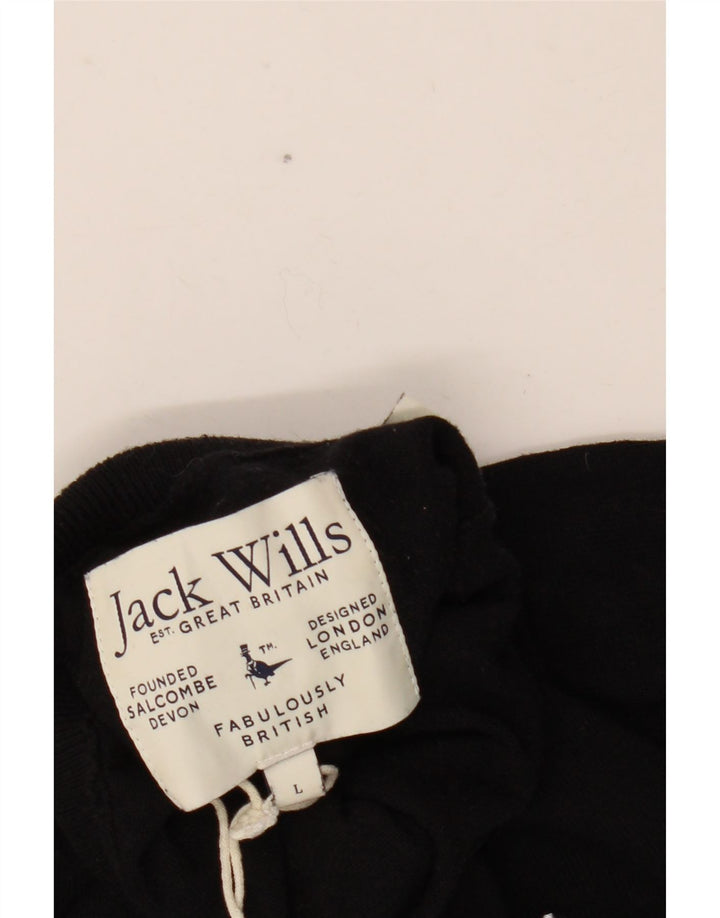 Jack Wills Rollkragenpullover für Herren, groß, aus schwarzer Baumwolle
