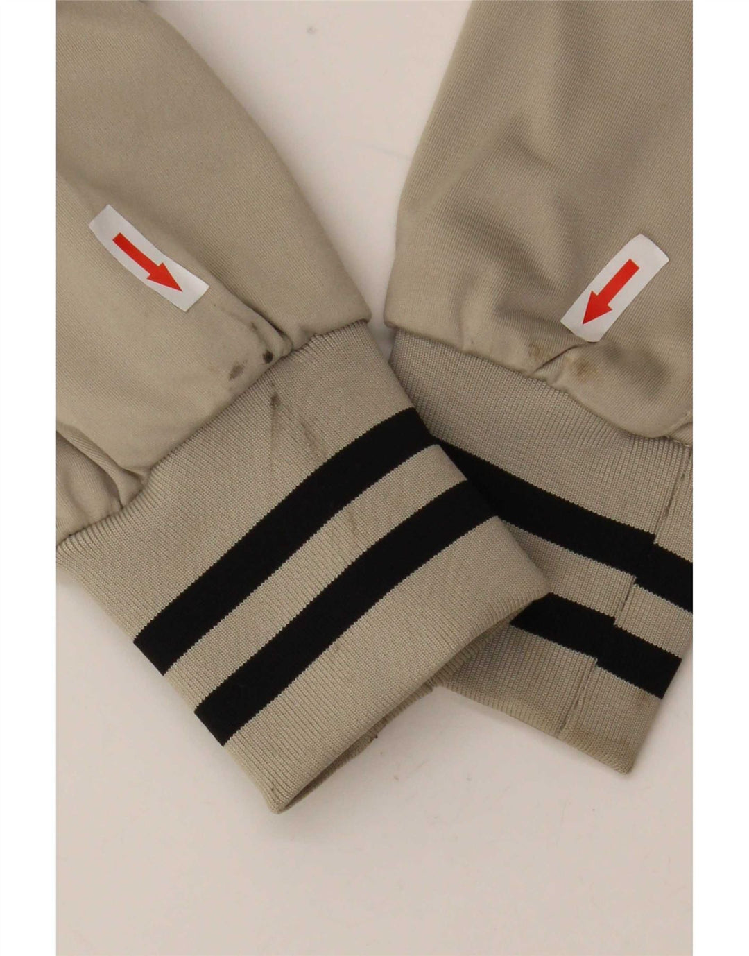 Champion Herren-Trainingsanzugoberteil aus mittelbeigefarbenem, gestreiftem Polyester