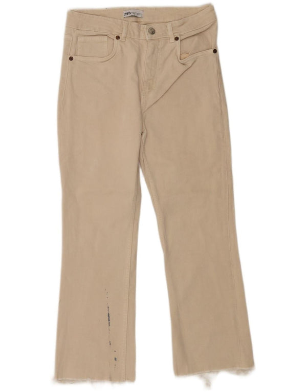 Kurze Jeans für Damen von Zara, EU 40, mittelgroß, W30, L25, gebrochenes Weiß
