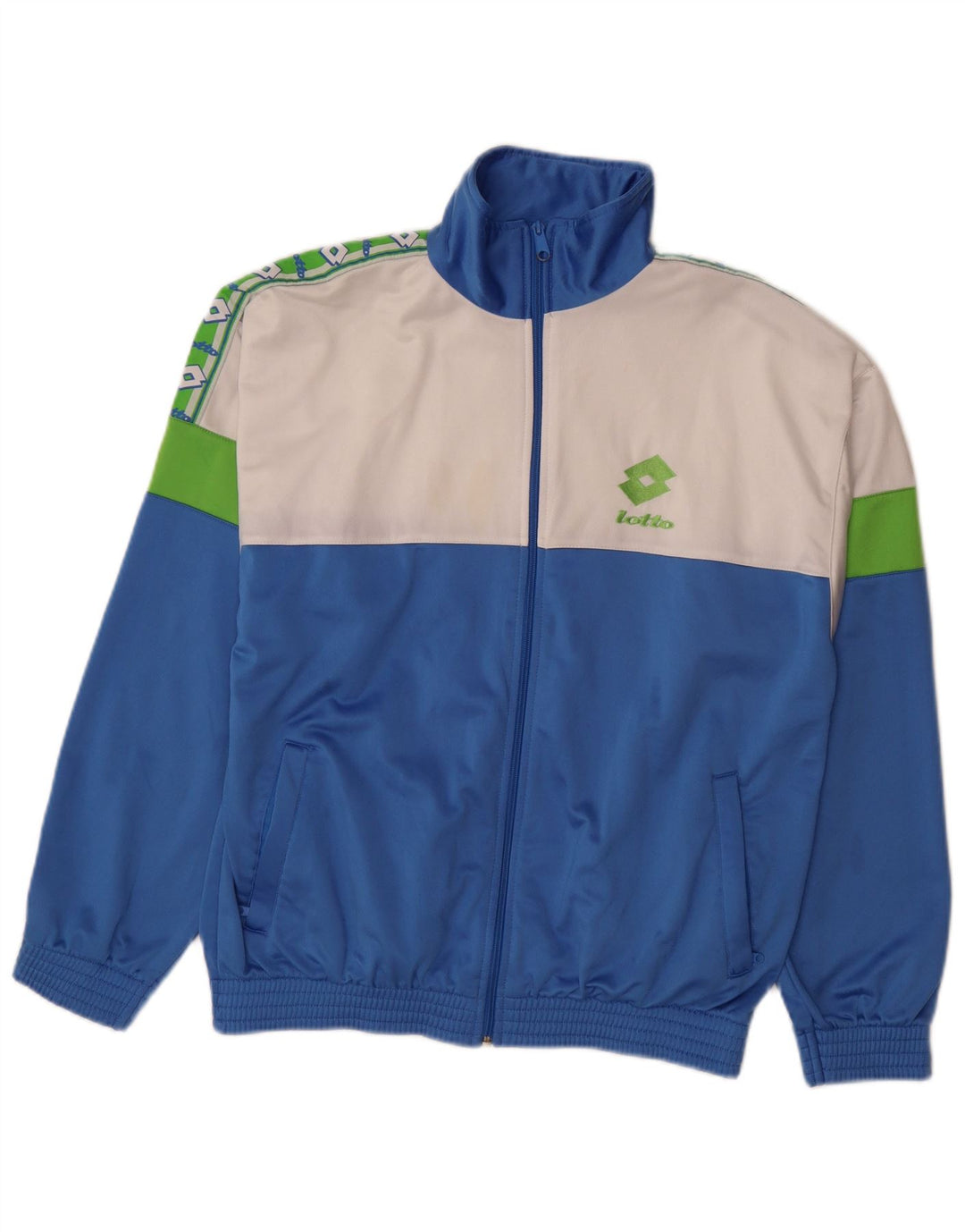 LOTTO Herren-Trainingsanzugoberteil mit Grafik, Größe L, Blau, Farbblock