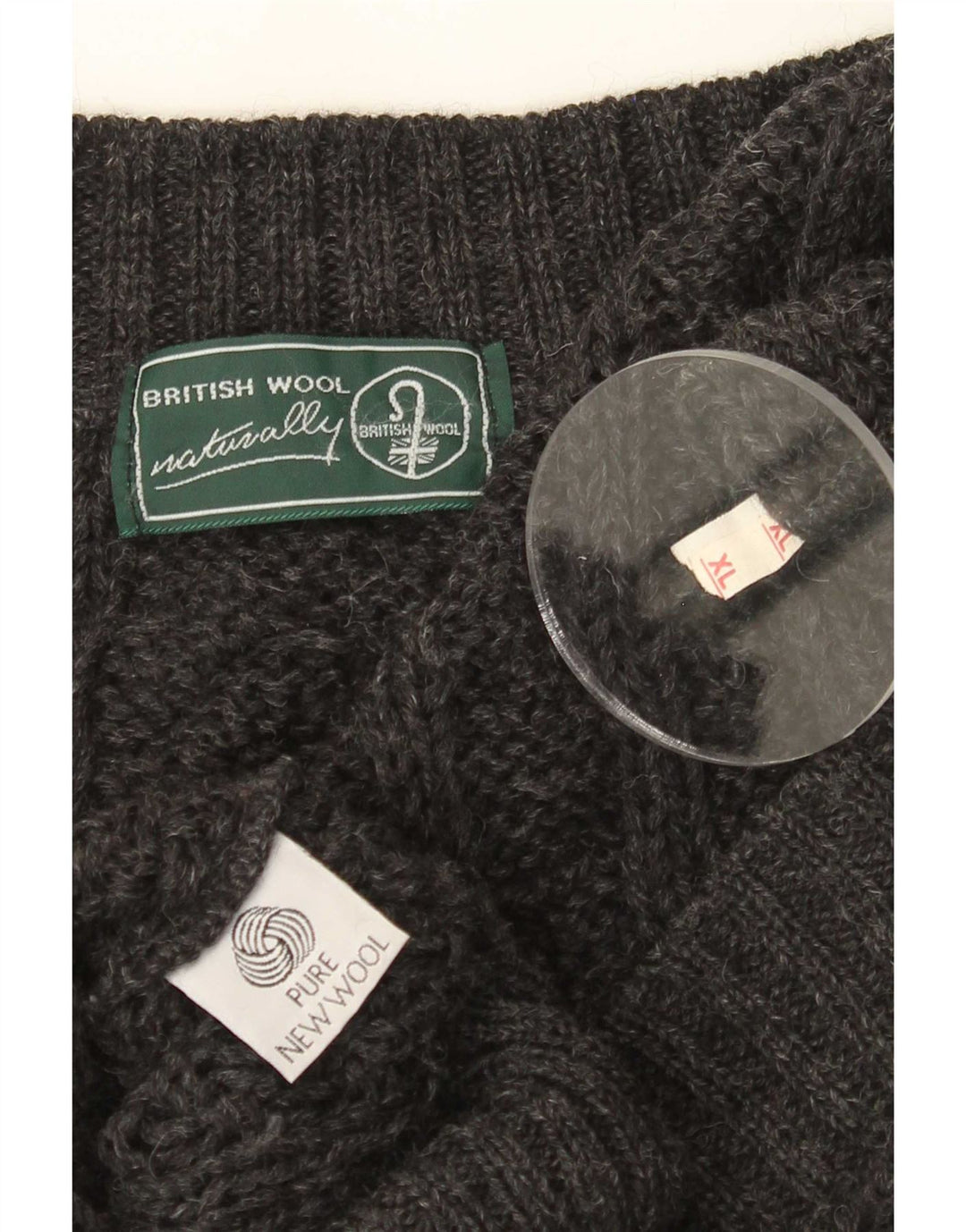 British Wool Herren-Strickjacke XL Grau Neu