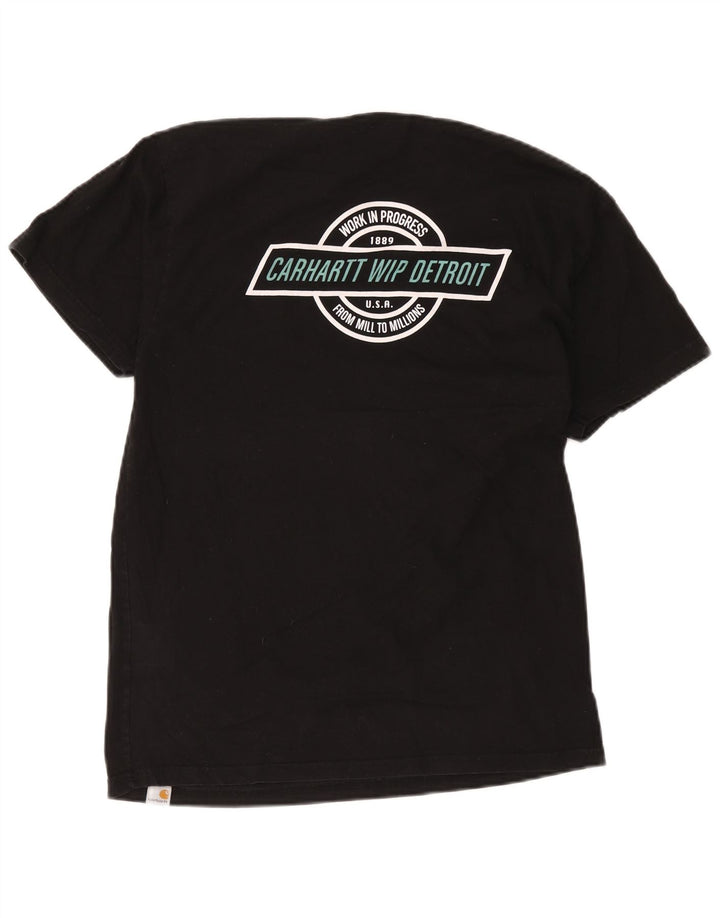 Carhartt Herren Grafik-T-Shirt-Oberteil aus mittelschwarzer Baumwolle