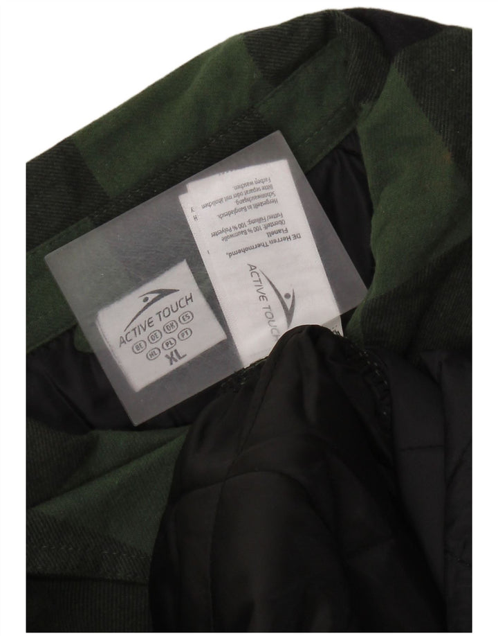 ACTIVE TOUCH Herren-Lumberjack-Flanellhemd XL aus grüner Gingham-Baumwolle