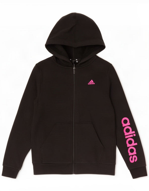 Adidas Girls Graphic Zip Hoodie Sweater 13–14 Jahre Schwarz