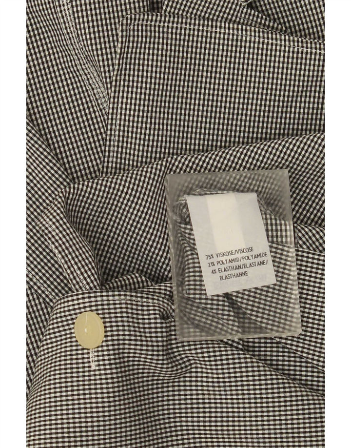 Elements Damen-Hemd mit 3/4-Ärmeln, UK 16, Größe L, Schwarz, Gingham-Viskose