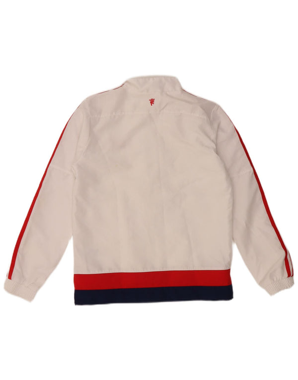 ADIDAS Jungen Manchester United Trainingsanzug Top Jacke 9–10 Jahre Weiß