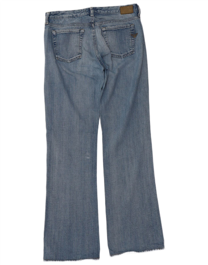 Armani Damen Distressed Bootcut Jeans W29 L32 Blaue Baumwolle