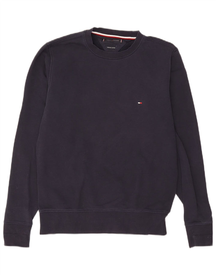 Tommy Hilfiger Herren-Sweatshirt-Pullover, mittelmarineblaue Baumwolle