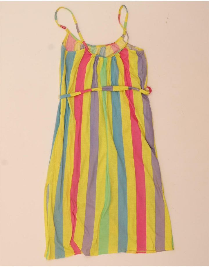 VINTAGE Womens Slip Dress UK 10 Small Multicoloured Striped Vintage Vintage and Second-Hand Vintage from Messina Hembry 