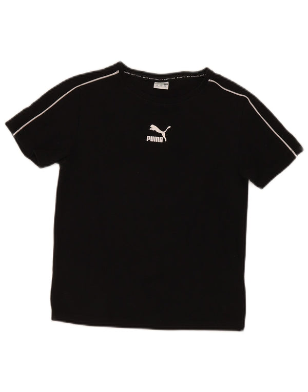Puma T-Shirt für Jungen, 9–10 Jahre, XS, schwarze Baumwolle