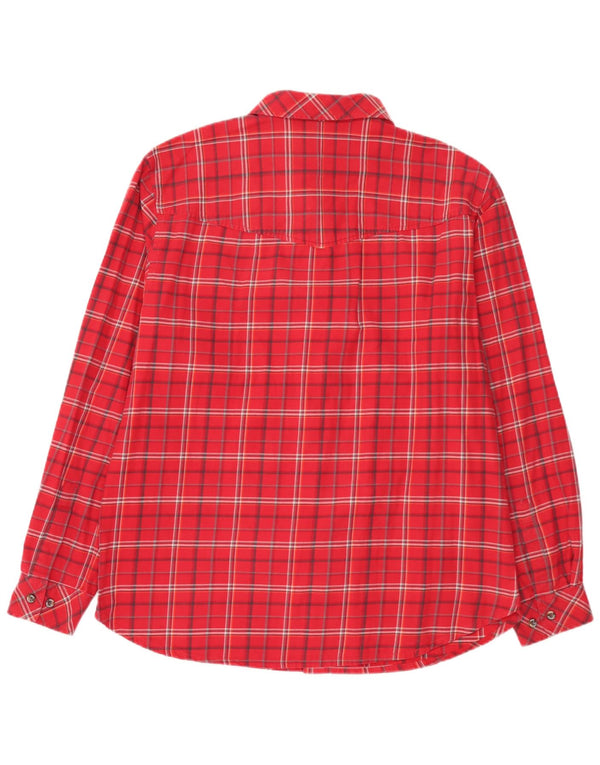 Jack Wolfskin Herren-Flanellhemd, UK 44/46, XL, rot kariert, Baumwolle