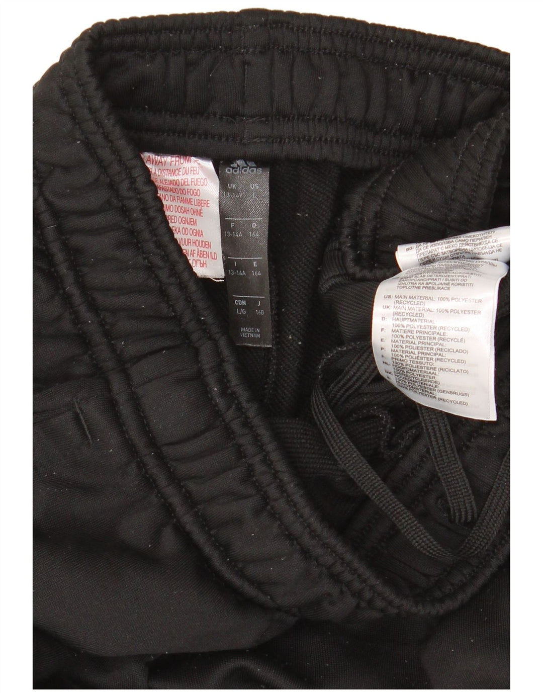 Adidas Jungen-Trainingshose, Jogginghose, 13–14 Jahre, schwarzes Polyester